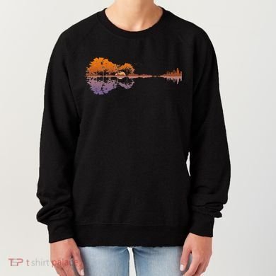 Guitar Lake Reflections Music Lover Women's Sweatshirt