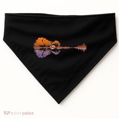 Guitar Lake Reflections Music Lover USA-Made Doggie Bandana