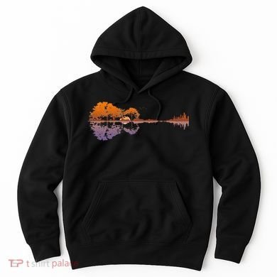 Guitar Lake Reflections Music Lover Hoodie