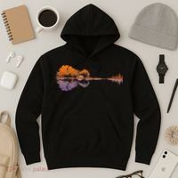 Guitar Lake Reflections Music Lover Hoodie thumb 3