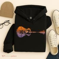 Guitar Lake Reflections Music Lover Hoodie thumb 4