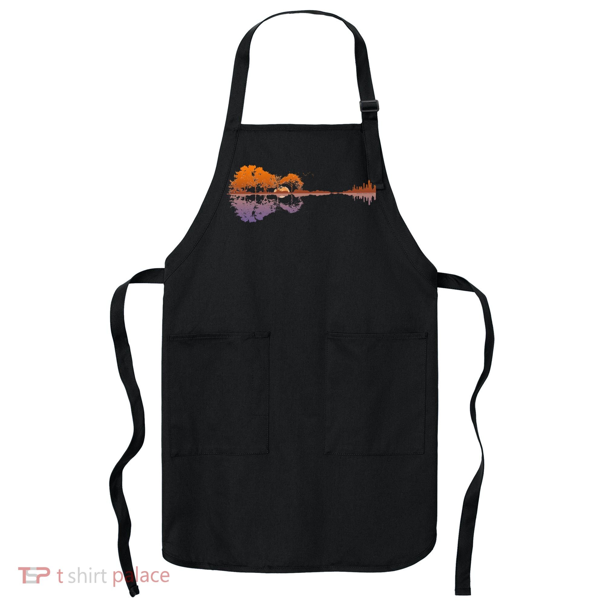 Guitar Lake Reflections Music Lover Apron