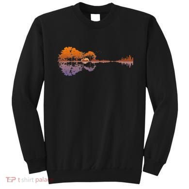 Guitar Lake Reflections Music Lover Sweatshirt