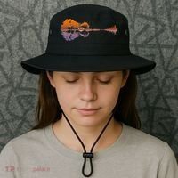 Guitar Lake Reflections Music Lover Bucket Hat thumb 3