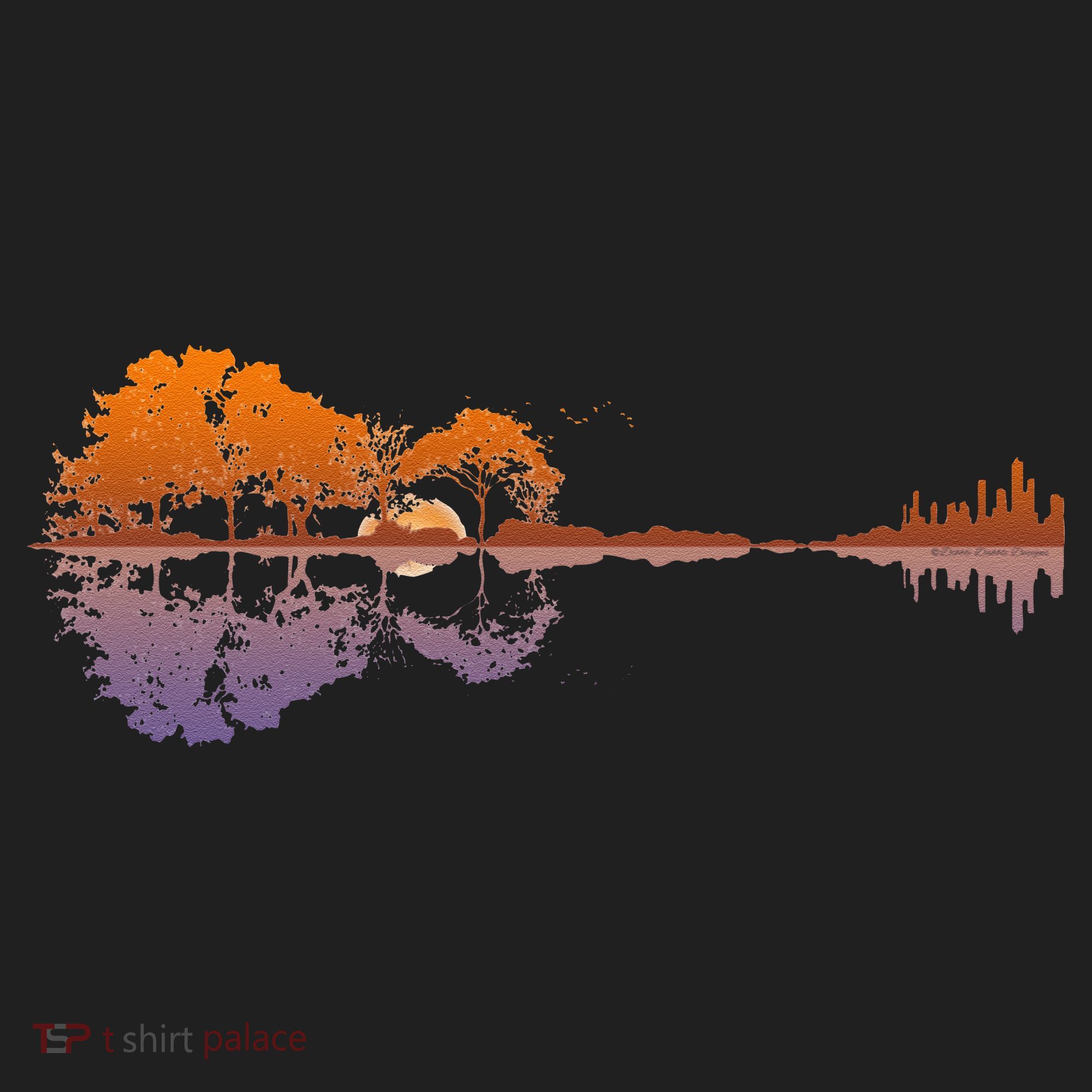 Guitar Lake Reflections Music Lover Beanie