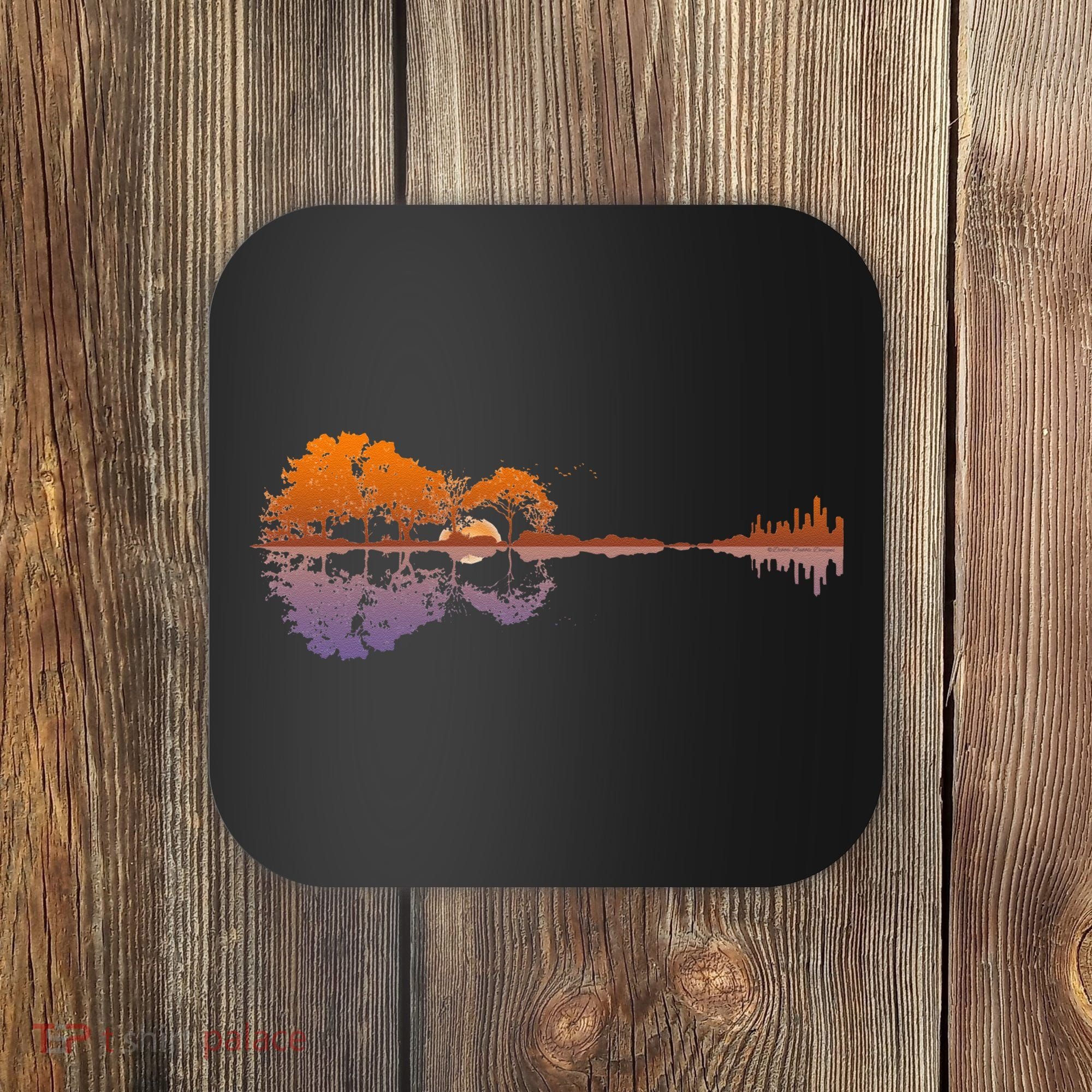 Guitar Lake Reflections Music Lover Coaster