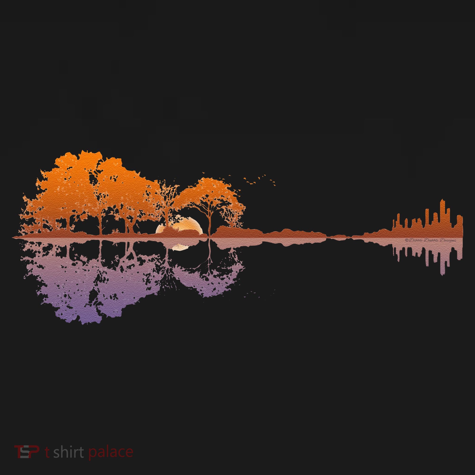 Guitar Lake Reflections Music Lover Toddler Hoodie
