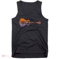 Guitar Lake Reflections Music Lover Tank Top thumb 0