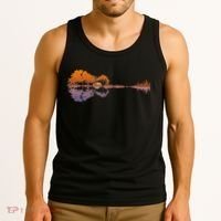 Guitar Lake Reflections Music Lover Tank Top thumb 3