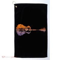 Guitar Lake Reflections Music Lover Golf Towel thumb 0
