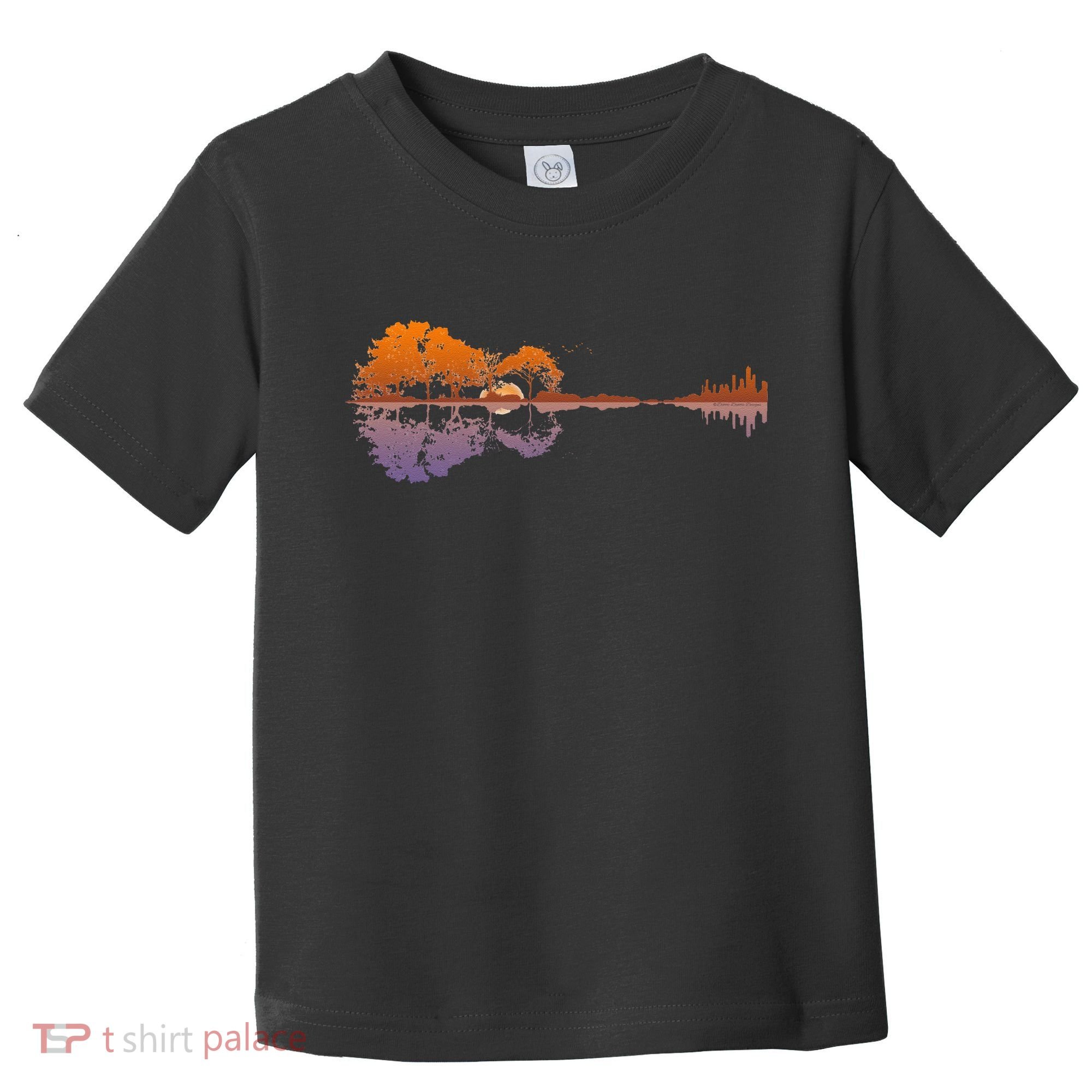 Guitar Lake Reflections Music Lover Toddler T-Shirt