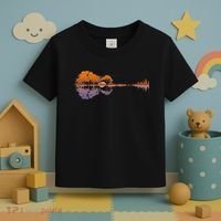 Guitar Lake Reflections Music Lover Toddler T-Shirt thumb 3