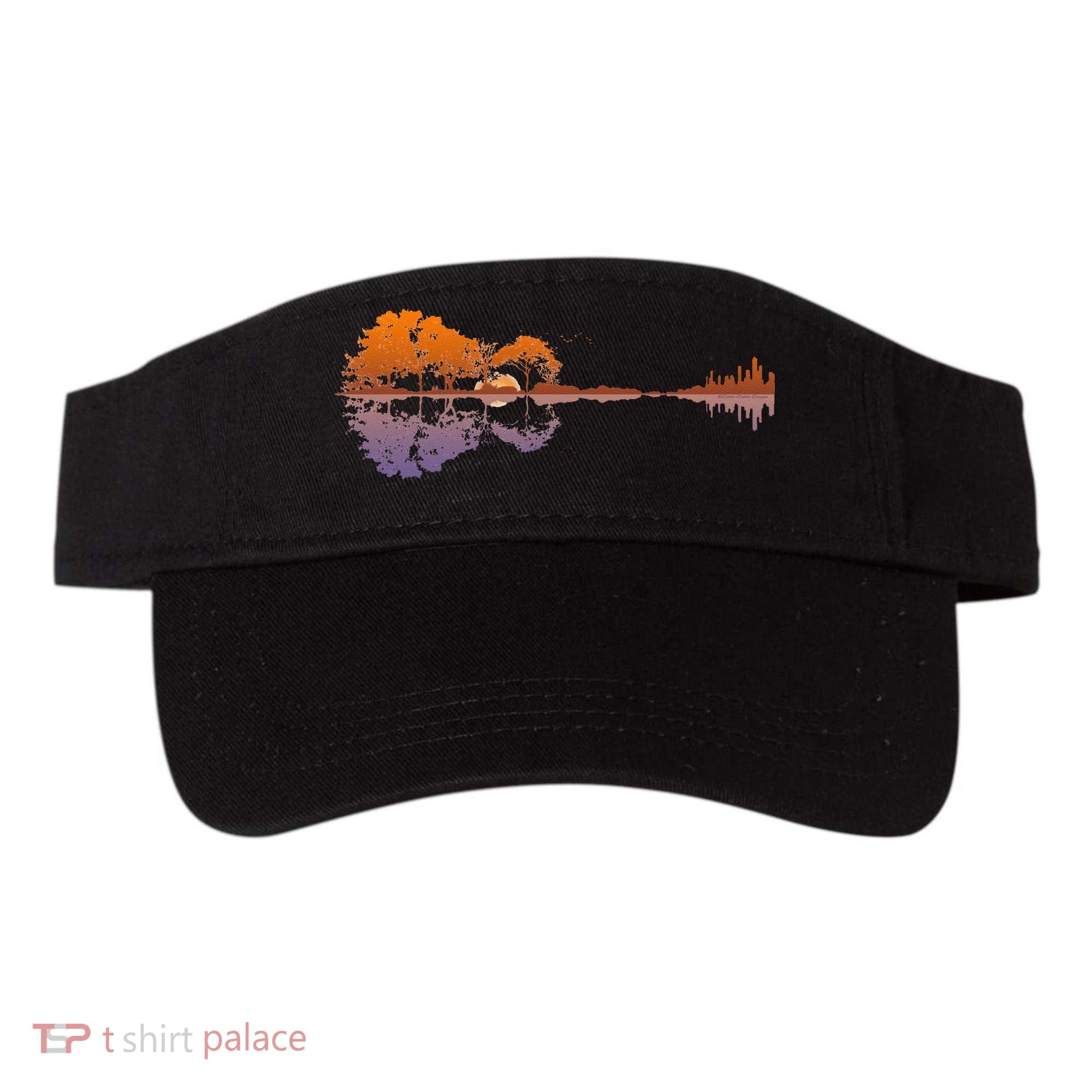 Guitar Lake Reflections Music Lover Visor