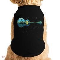 Guitar Lake Reflections Night Sky And Moon Guitar Doggie Tank thumb 0