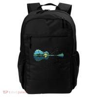 Guitar Lake Reflections Night Sky And Moon Guitar Backpack thumb 0