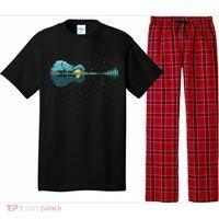 Guitar Lake Reflections Night Sky And Moon Guitar Pajama Set thumb 0