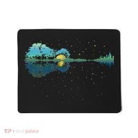 Guitar Lake Reflections Night Sky And Moon Guitar Mousepad thumb 0