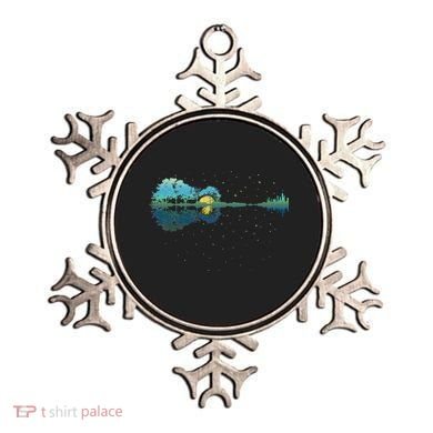 Guitar Lake Reflections Night Sky And Moon Guitar Ornament