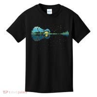 Guitar Lake Reflections Night Sky And Moon Guitar Kids T-Shirt thumb 0