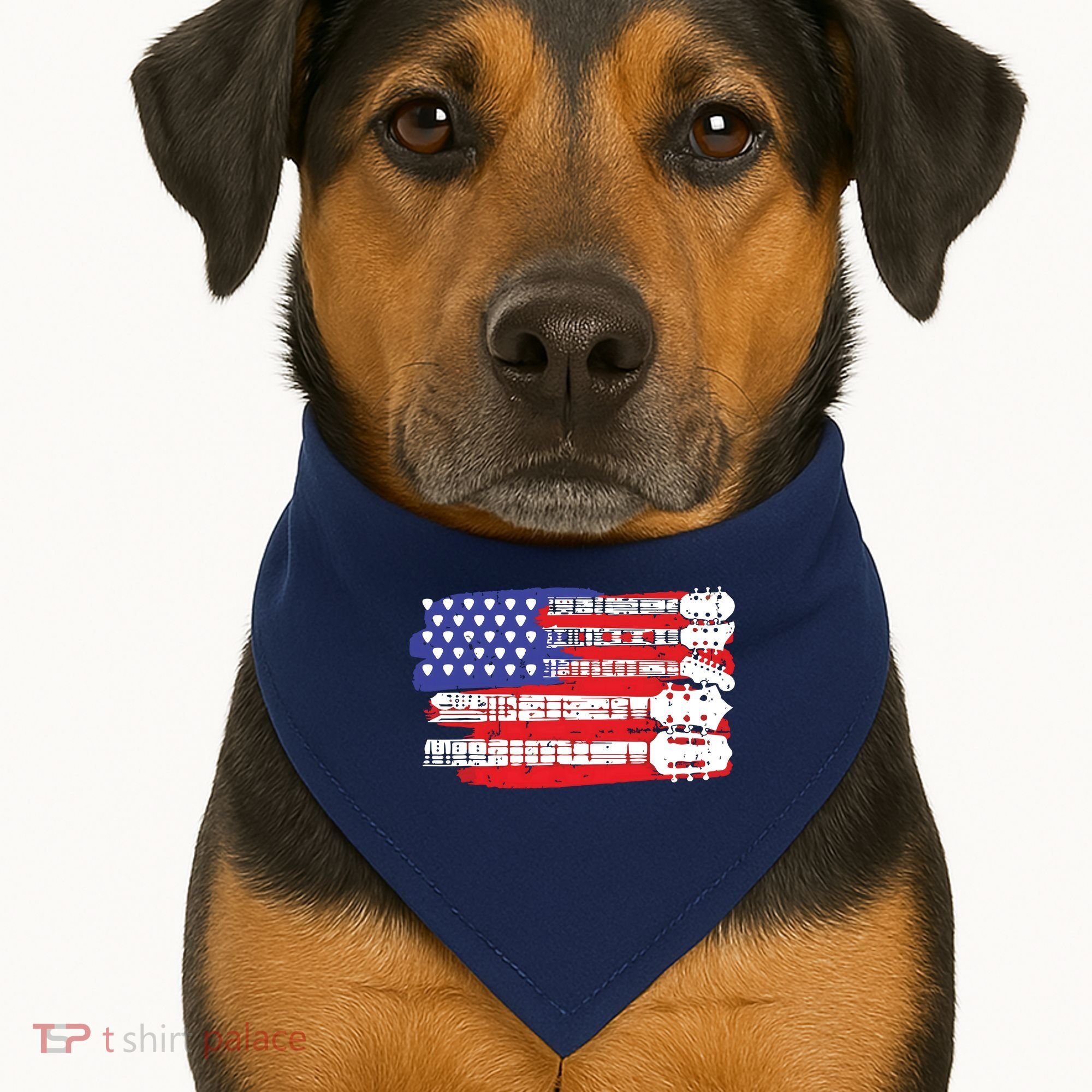 Guitar Lover Rock Music Tee Guitar Player USA-Made Doggie Bandana