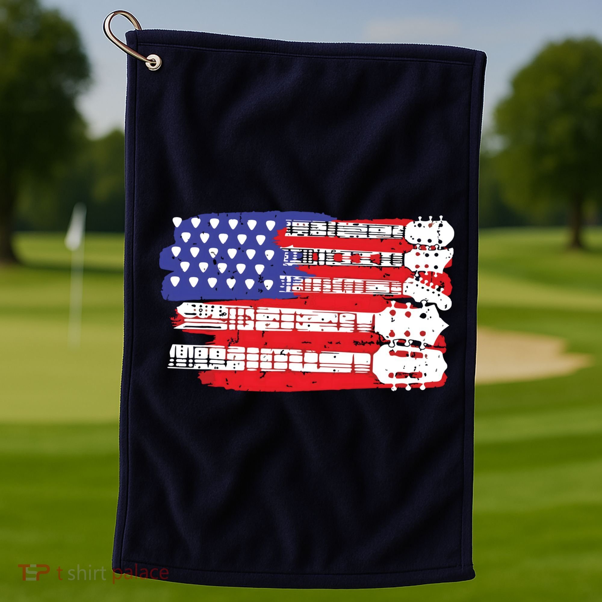 Guitar Lover Rock Music Tee Guitar Player Golf Towel