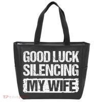 Good Luck Silencing My Wife Tote Bag thumb 0