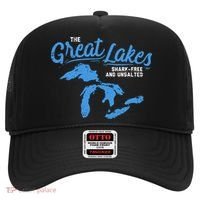 Great Lakes Shark Free And Unsalted Summer Vacation Lake Life Gift Hat thumb 0