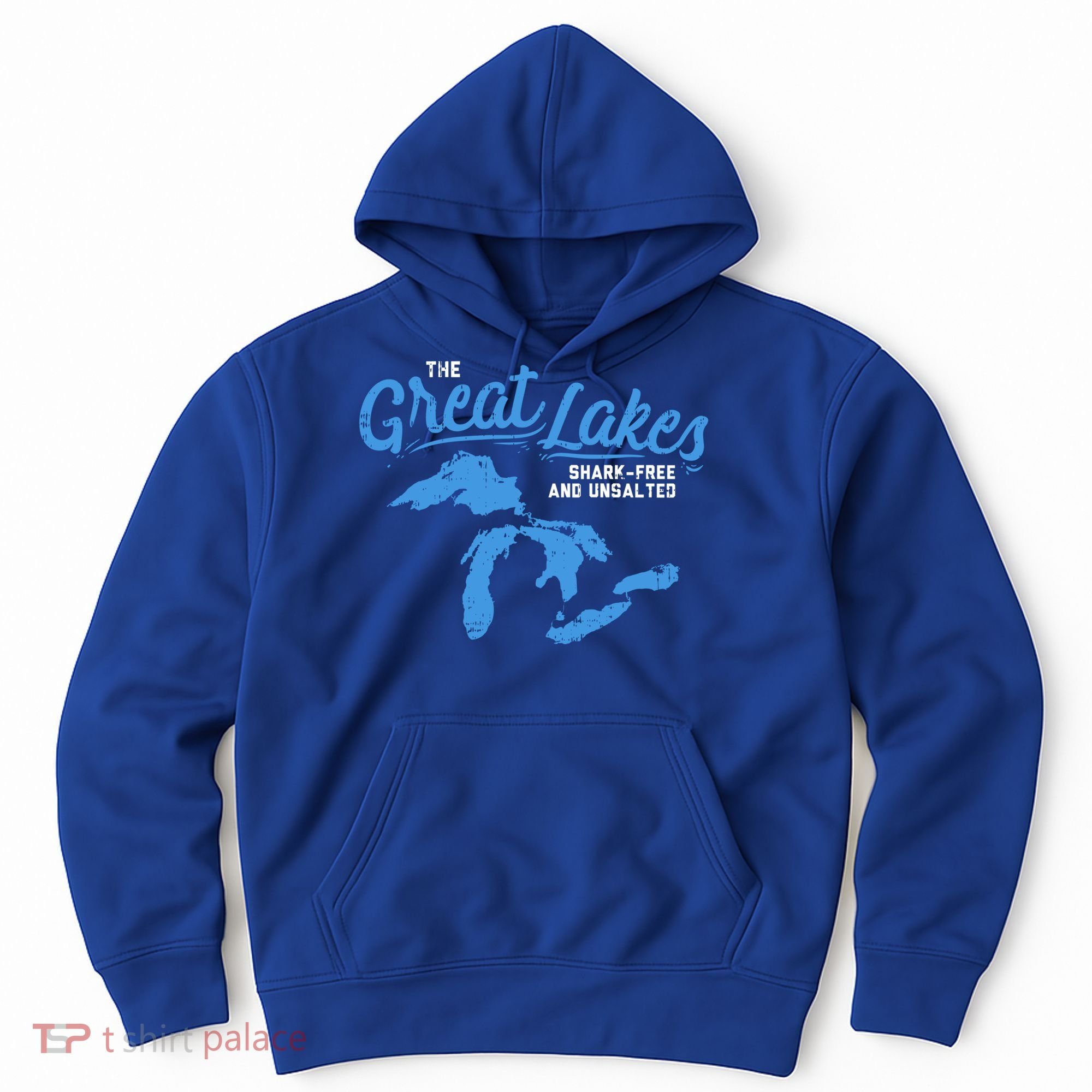 Great Lakes Shark Free And Unsalted Summer Vacation Lake Life Gift Hoodie