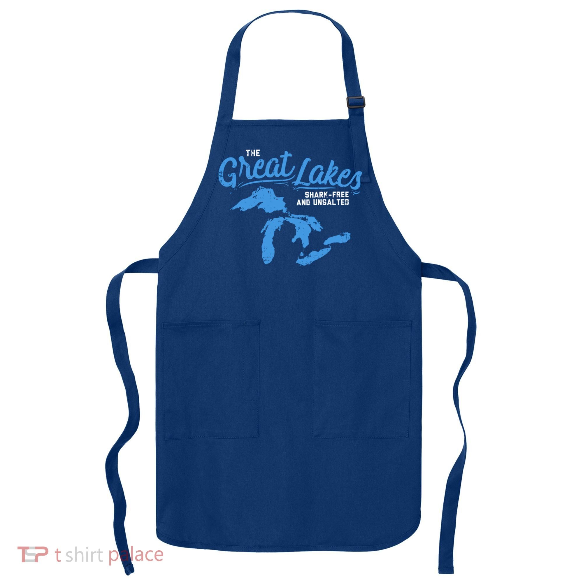 Great Lakes Shark Free And Unsalted Summer Vacation Lake Life Gift Apron