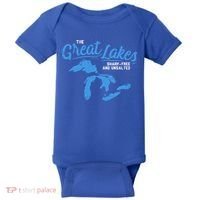 Great Lakes Shark Free And Unsalted Summer Vacation Lake Life Gift Baby Bodysuit thumb 0