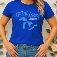 Great Lakes Shark Free And Unsalted Summer Vacation Lake Life Gift Women's T-Shirt thumb 2