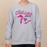 Great Lakes Shark Free And Unsalted Summer Vacation Funny Gift Women's Sweatshirt thumb 0