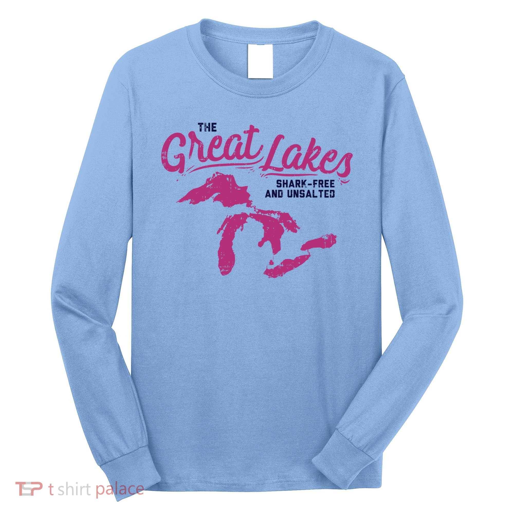 Great Lakes Shark Free And Unsalted Summer Vacation Funny Gift Long Sleeve Shirt
