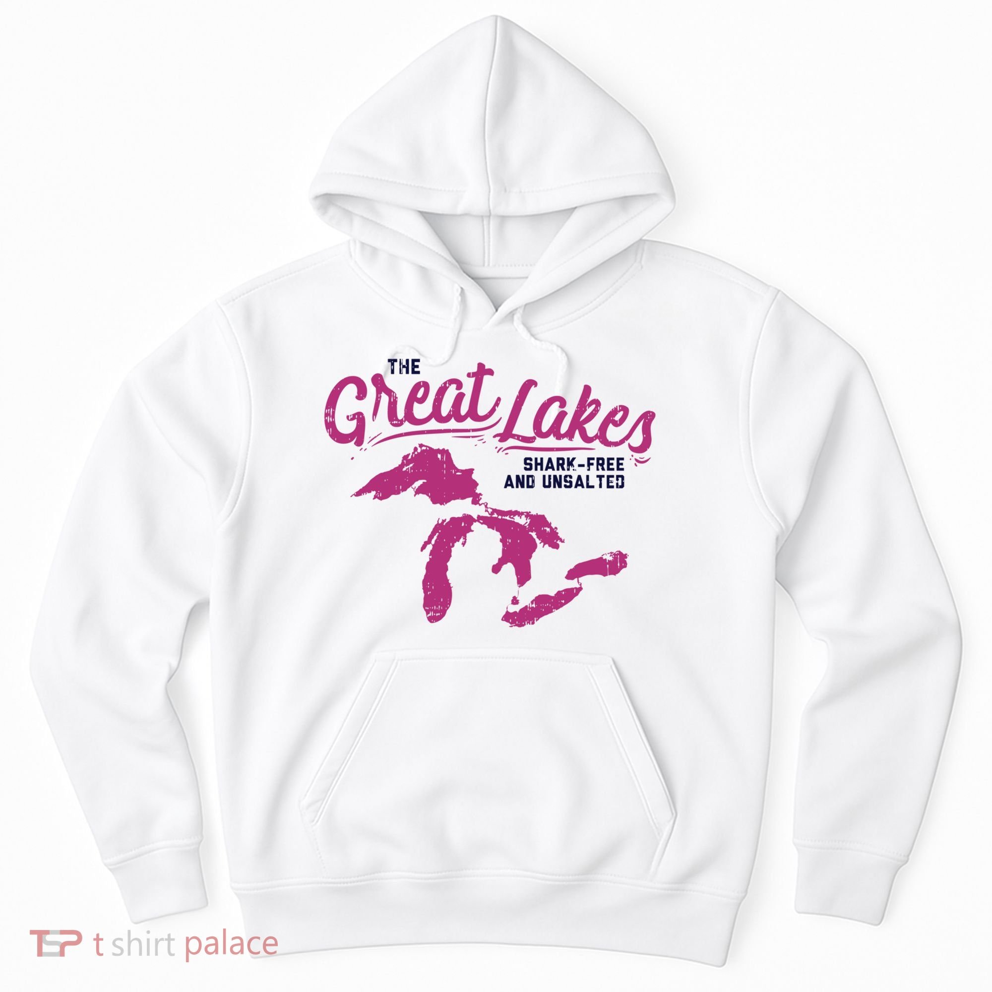 Great Lakes Shark Free And Unsalted Summer Vacation Funny Gift Hoodie