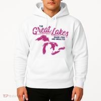 Great Lakes Shark Free And Unsalted Summer Vacation Funny Gift Hoodie thumb 2