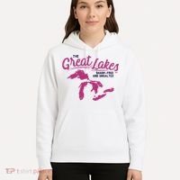 Great Lakes Shark Free And Unsalted Summer Vacation Funny Gift Hoodie thumb 5