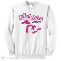 Great Lakes Shark Free And Unsalted Summer Vacation Funny Gift Sweatshirt thumb 0