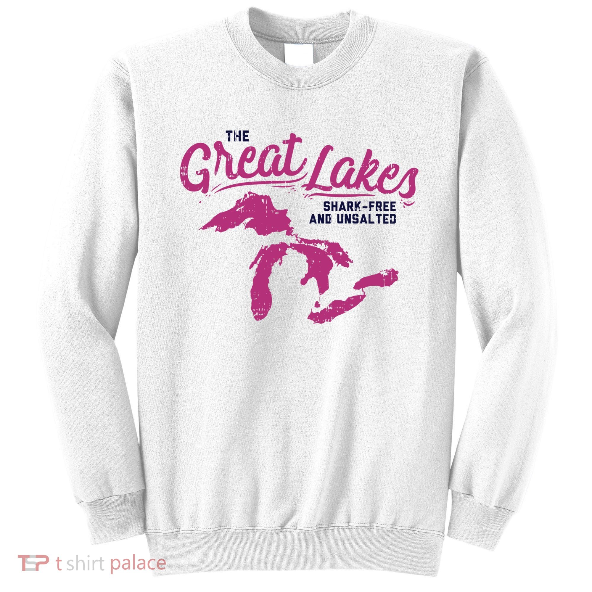 Great Lakes Shark Free And Unsalted Summer Vacation Funny Gift Sweatshirt
