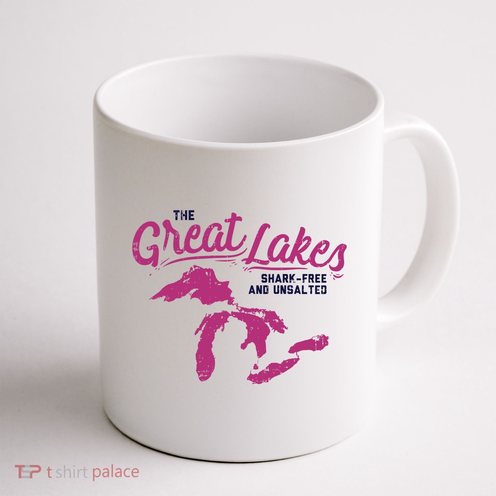 Great Lakes Shark Free And Unsalted Summer Vacation Funny Gift Coffee Mug
