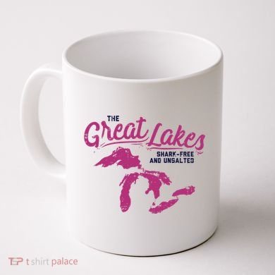 Great Lakes Shark Free And Unsalted Summer Vacation Funny Gift Coffee Mug
