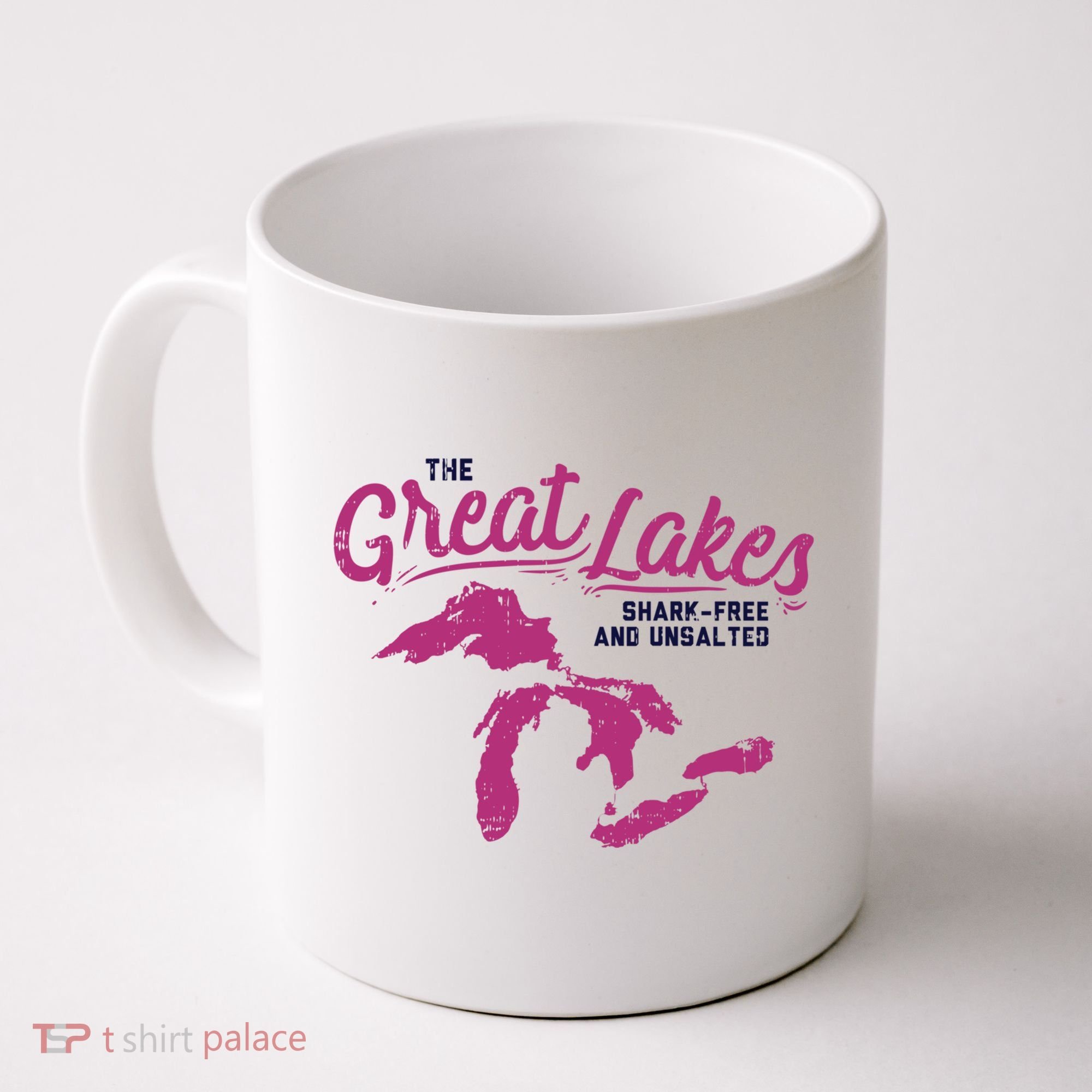 Great Lakes Shark Free And Unsalted Summer Vacation Funny Gift Coffee Mug