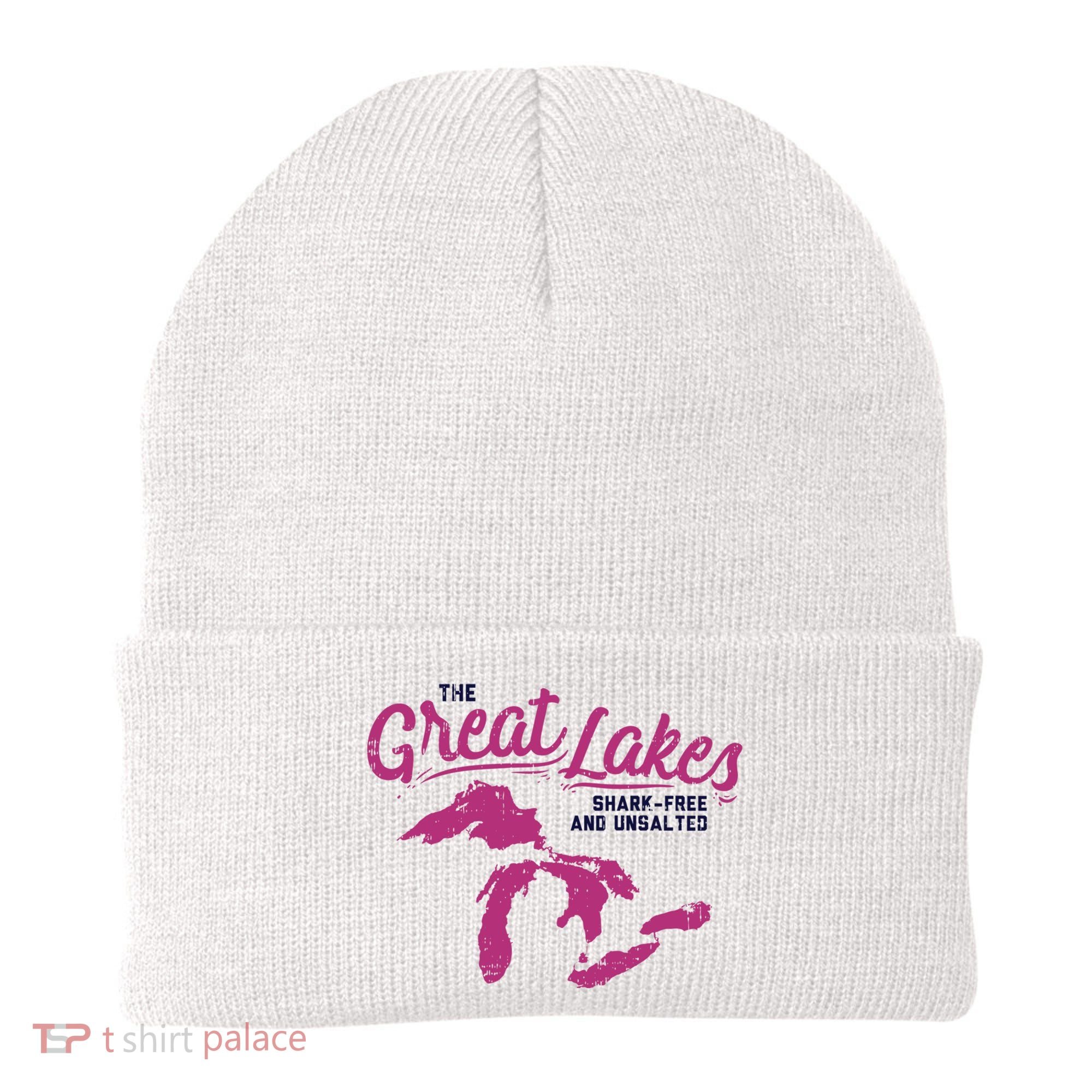 Great Lakes Shark Free And Unsalted Summer Vacation Funny Gift Beanie
