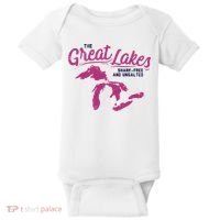 Great Lakes Shark Free And Unsalted Summer Vacation Funny Gift Baby Bodysuit thumb 0