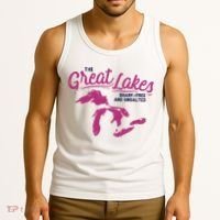 Great Lakes Shark Free And Unsalted Summer Vacation Funny Gift Tank Top thumb 3
