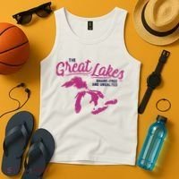 Great Lakes Shark Free And Unsalted Summer Vacation Funny Gift Tank Top thumb 4