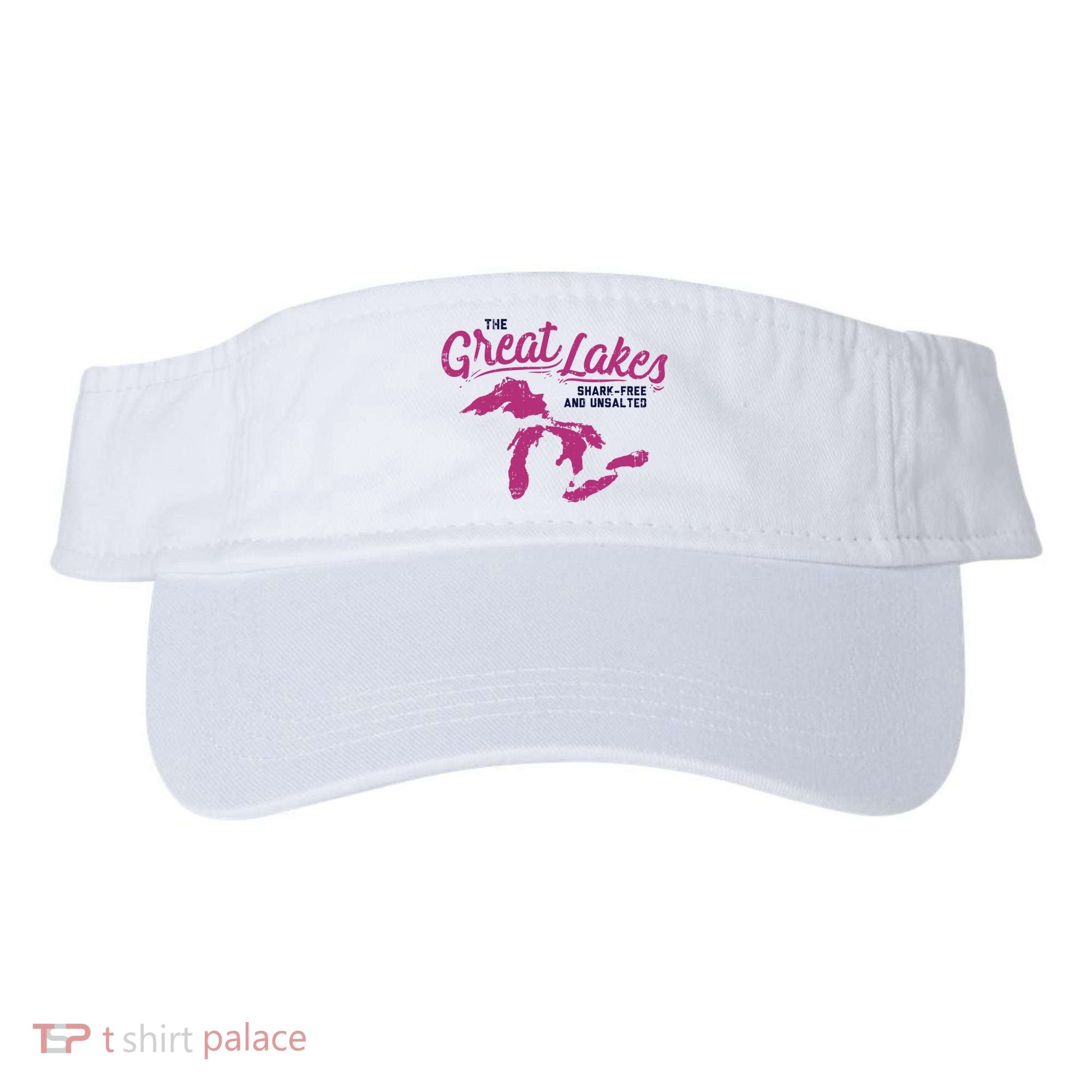 Great Lakes Shark Free And Unsalted Summer Vacation Funny Gift Visor