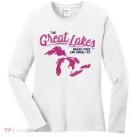 Great Lakes Shark Free And Unsalted Summer Vacation Funny Gift Women's Long Sleeve Shirt thumb 0
