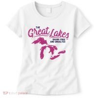 Great Lakes Shark Free And Unsalted Summer Vacation Funny Gift Women's T-Shirt thumb 0