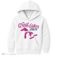 Great Lakes Shark Free And Unsalted Summer Vacation Funny Gift Kids Hoodie thumb 0