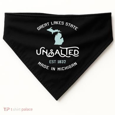 Great Lakes State Unsalted Est 1837 Made In Michigan USA-Made Doggie Bandana